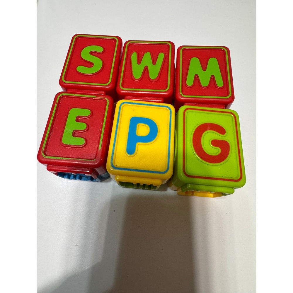 Vintage Vtech Ultimate Alphabet ABC Peek-a-Blocks Set of 6 replacement